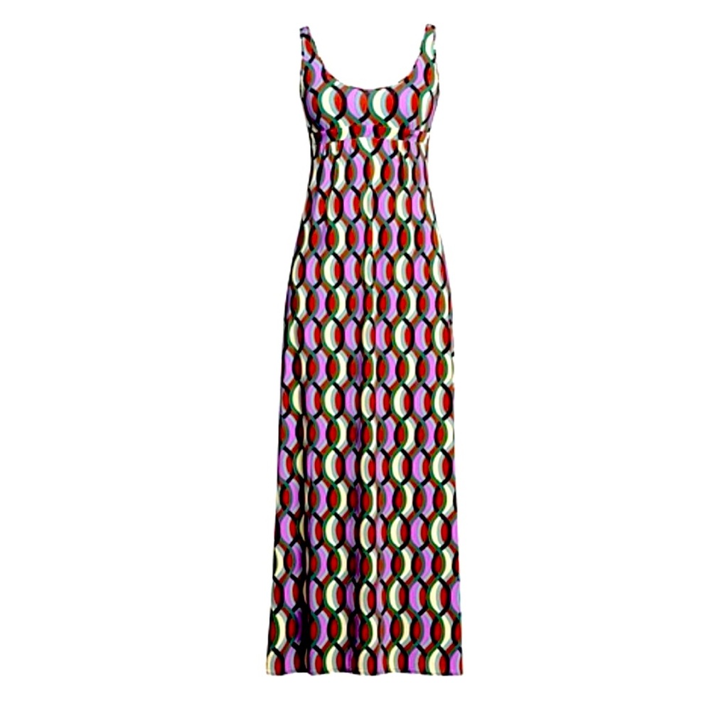 Authentic made /Spain brand name SIYU rare dress Colorful Geometric Maxi size L